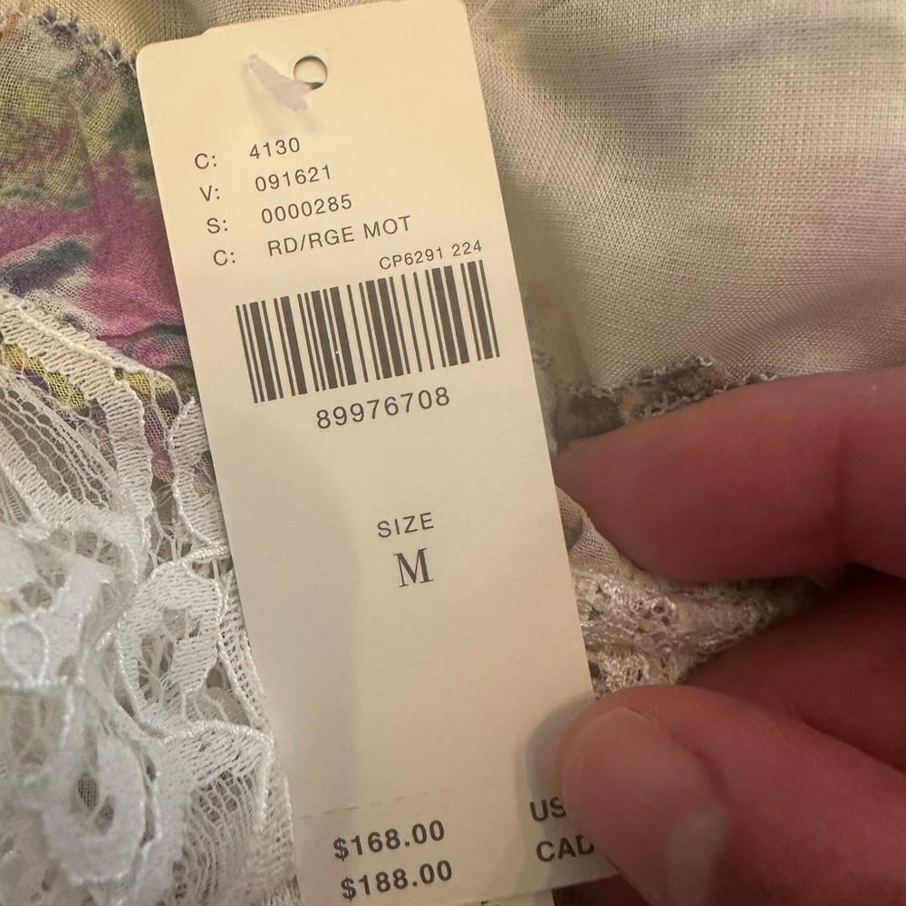 NWT By Anthropologie Lace-Back Tiered Mini Dress Floral Halter Lace Mini Size M - Picture 7 of 7